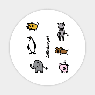 Cute Animals Child Like Sticker Pack Magnet